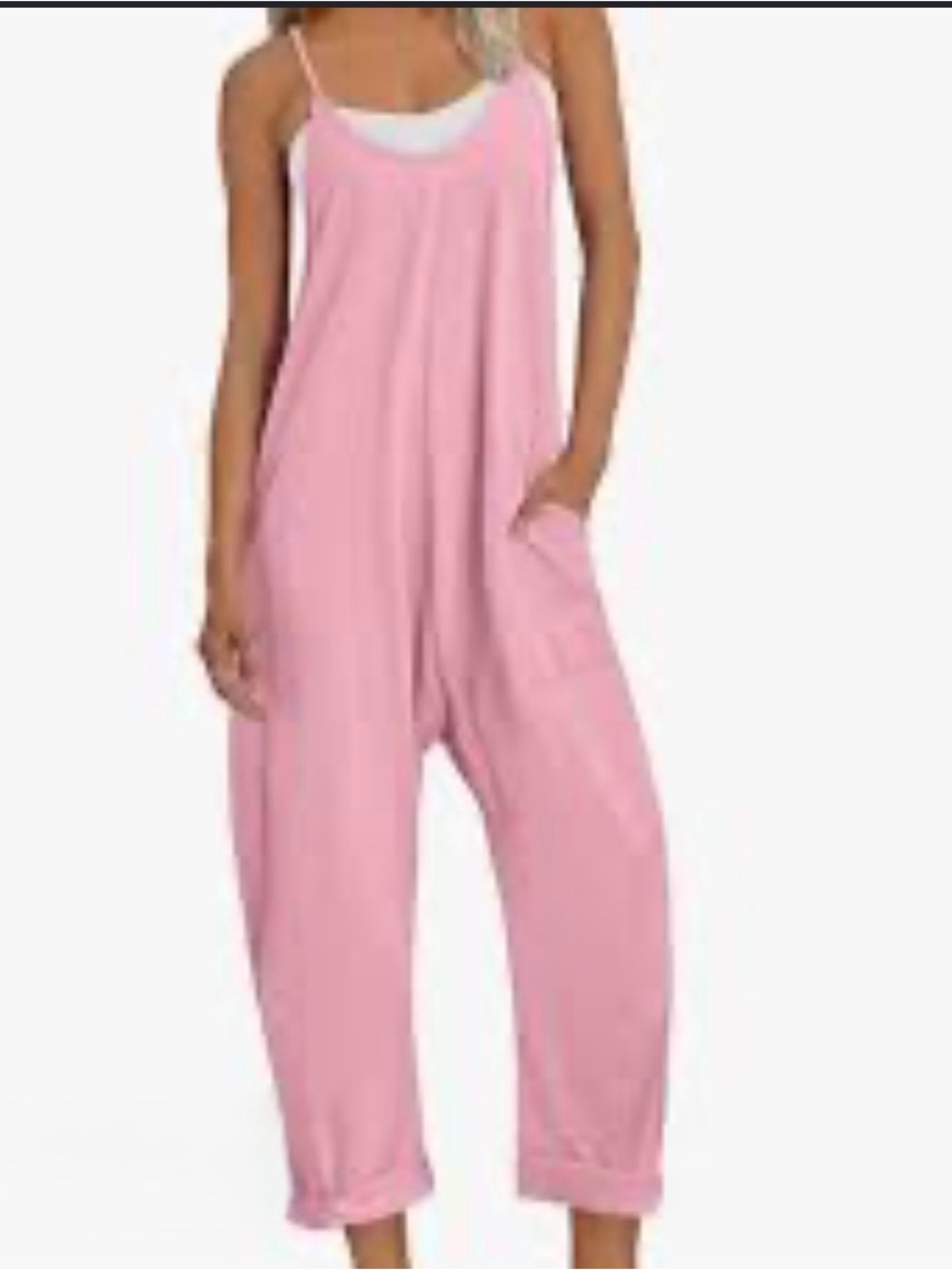 Light Pink Relaxed Jumpsuit with Pockets